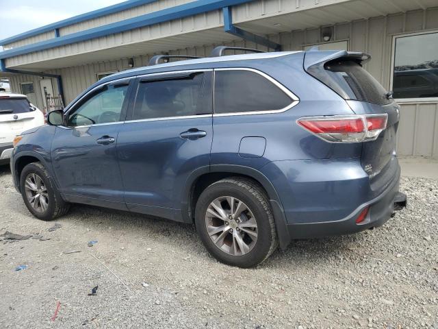 5TDKKRFH3FS086155 - 2015 TOYOTA HIGHLANDER XLE BLUE photo 2