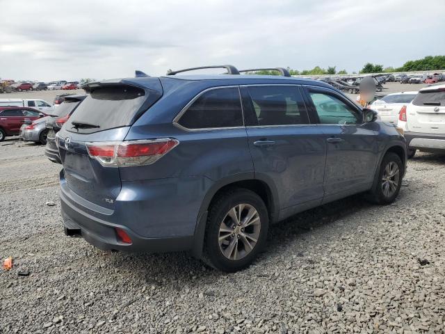 5TDKKRFH3FS086155 - 2015 TOYOTA HIGHLANDER XLE BLUE photo 3