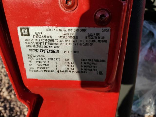 1GCEC14X97Z129208 - 2007 CHEVROLET SILVERADO C1500 CLASSIC Qırmızı foto 12