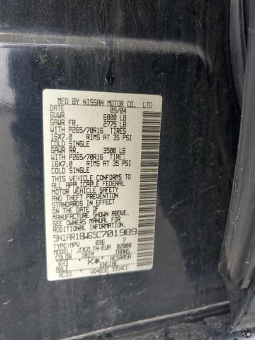 5N1AR18W65C701989 - 2005 NISSAN PATHFINDER LE BLACK photo 13