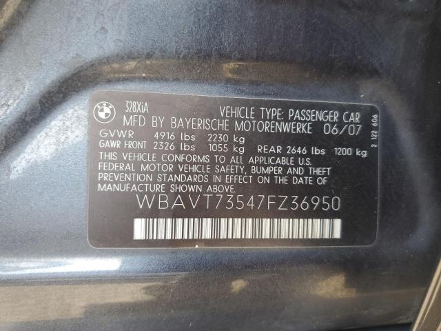 WBAVT73547FZ36950 - 2007 BMW 328 XIT GRAY photo 13