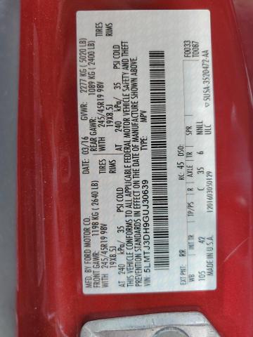 5LMTJ3DH9GUJ30639 - 2016 LINCOLN MKC RESERVE Qırmızı foto 14