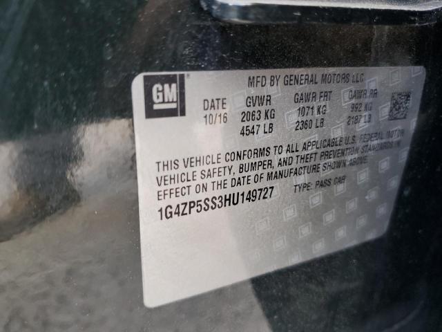 1G4ZP5SS3HU149727 - 2017 BUICK LACROSSE ESSENCE GREEN photo 12