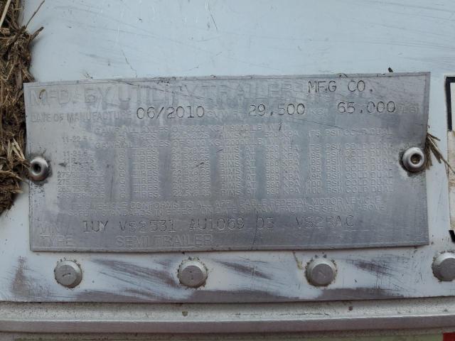1UYVS2531AU106905 - 2010 UTILITY TRAILER Սպիտակ լուսանկար 10