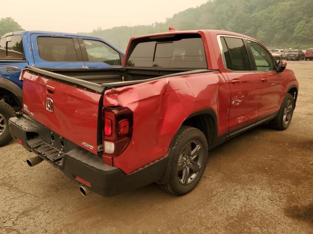 5FPYK3F57NB004645 - 2022 HONDA RIDGELINE RTL RED photo 3