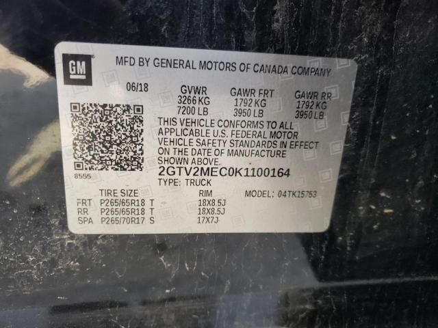 2GTV2MEC0K1100164 - 2019 GMC SIERRA LIM K1500 SLE BLACK photo 13