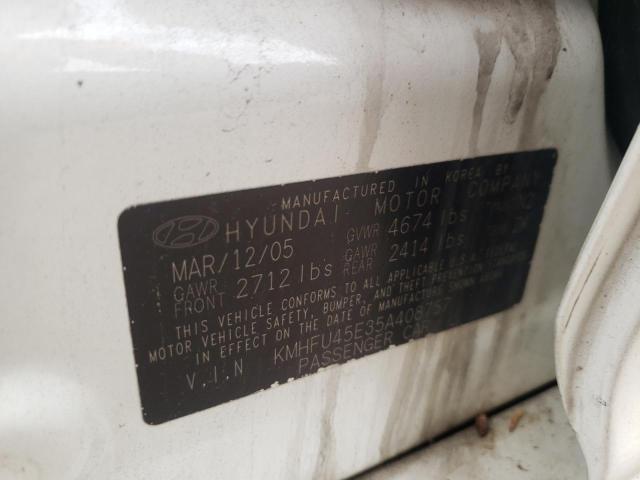 KMHFU45E35A408757 - 2005 HYUNDAI XG 350 WHITE photo 12