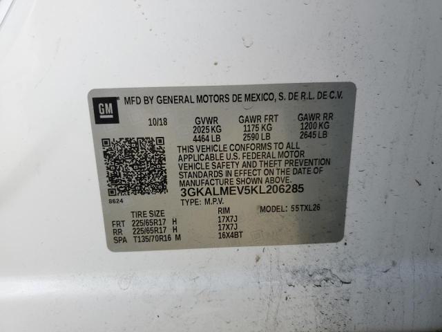 3GKALMEV5KL206285 - 2019 GMC TERRAIN SLE WHITE photo 13