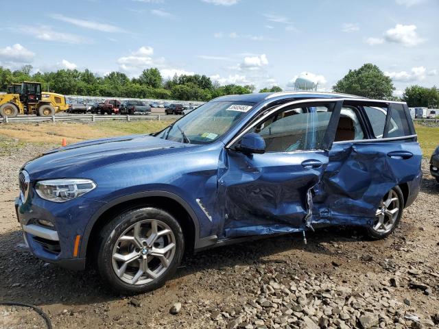 5UXTY5C0XM9F86286 - 2021 BMW X3 XDRIVE30I BLUE photo 1