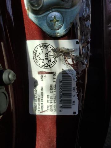 2HGFB2F97CH017157 - 2012 HONDA CIVIC EXL 栗色 照片 12