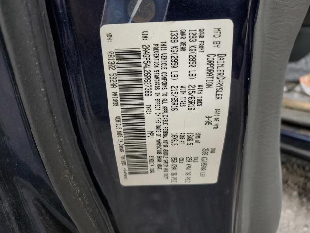 2A4GP54L26R627366 - 2006 CHRYSLER TOWN & COU TOURING Mavi foto 13