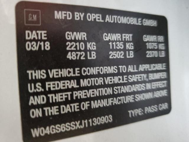 W04GS6SSXJ1130903 - 2018 BUICK REGAL GS WHITE photo 12