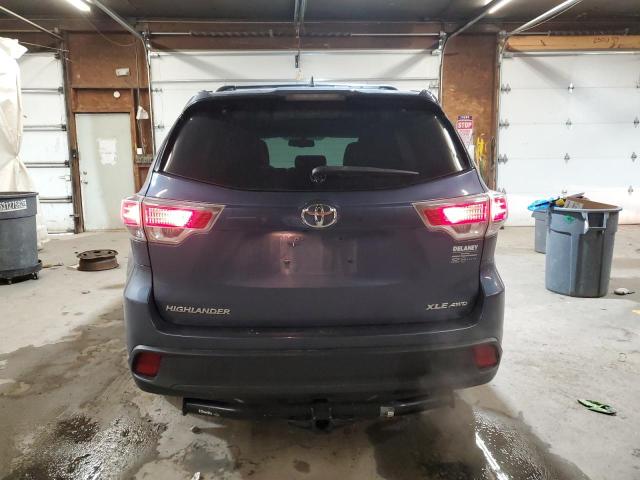 5TDJKRFH0GS338540 - 2016 TOYOTA HIGHLANDER XLE BLUE photo 6