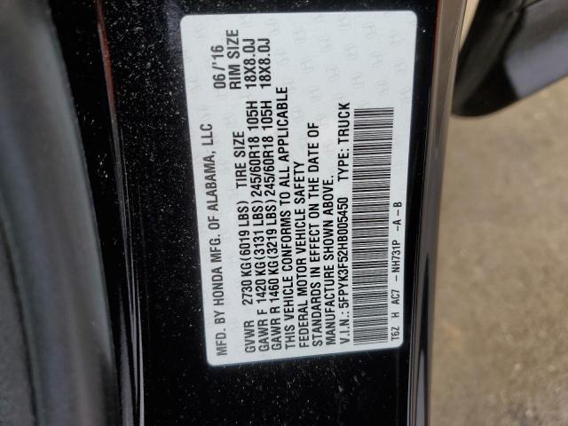 5FPYK3F52HB005450 - 2017 HONDA RIDGELINE RTL 黑色 照片 13