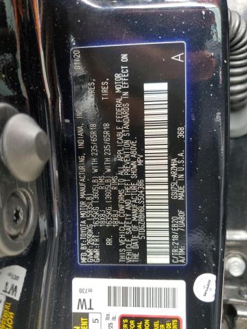 5TDGZRBH6LS504386 - 2020 TOYOTA HIGHLANDER XLE BLACK photo 12