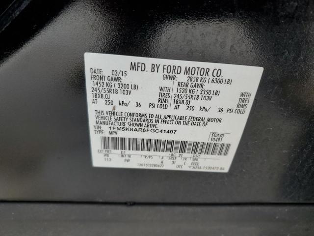 1FM5K8AR6FGC41407 - 2015 FORD EXPLORER POLICE INTERCEPTOR BLACK photo 10