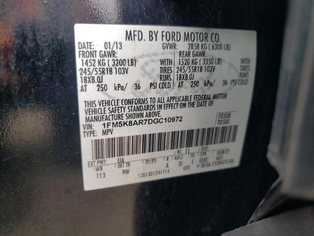 1FM5K8AR7DGC10972 - 2013 FORD EXPLORER POLICE INTERCEPTOR 黑色 照片 13