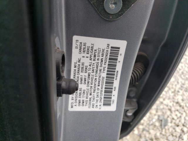 2HGFC2F81KH532352 - 2019 HONDA CIVIC SPORT 银色 照片 13