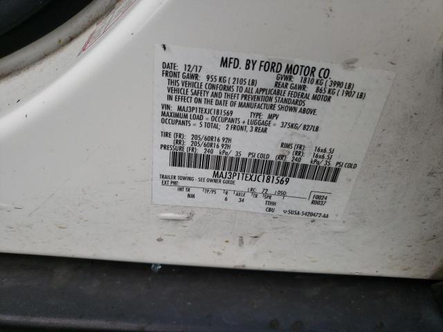 MAJ3P1TEXJC181569 - 2018 FORD ECOSPORT SE Blanc photo 13