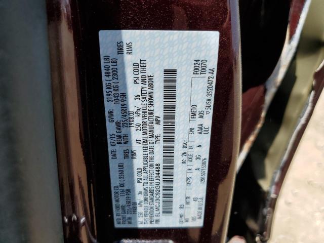 5LMCJ3C92GUJ04488 - 2016 LINCOLN MKC RESERVE 勃艮第红 照片 12