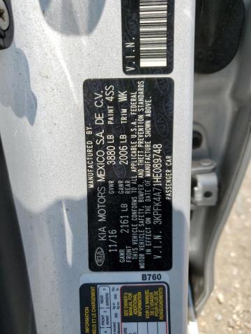 3KPFK4A71HE089748 - 2017 KIA FORTE LX SILVER photo 12