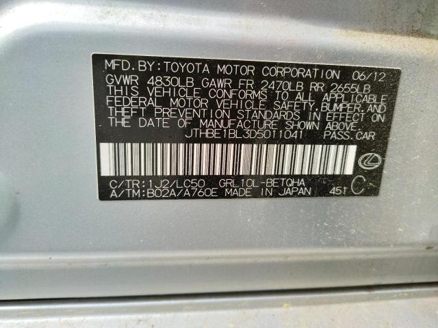 JTHBE1BL3D5011041 - 2013 LEXUS GS 350 SILVER photo 13