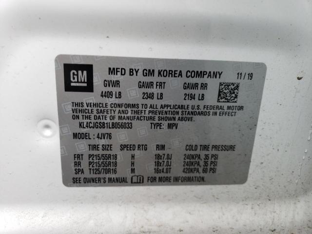 KL4CJGSB1LB056033 - 2020 BUICK ENCORE ESSENCE WHITE photo 13