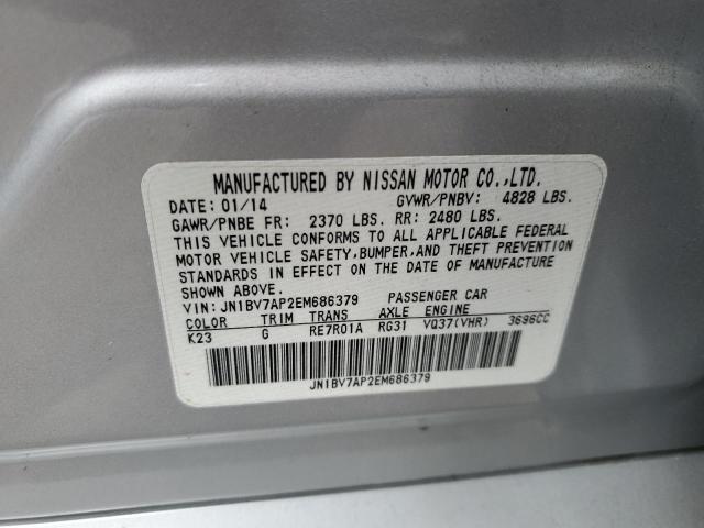 JN1BV7AP2EM686379 - 2014 INFINITI Q50 BASE/P BASE SILVER photo 12