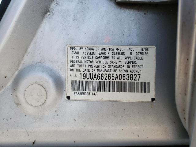 19UUA66265A063827 - 2005 ACURA TL SILVER photo 12