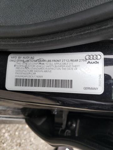 WAUHGAFC0CN176069 - 2012 AUDI A6 PRESTIGE შავი ფოტო 12