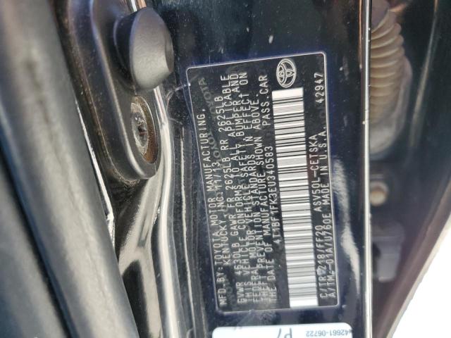 4T1BF1FK3EU340583 - 2014 TOYOTA CAMRY L BLACK photo 12