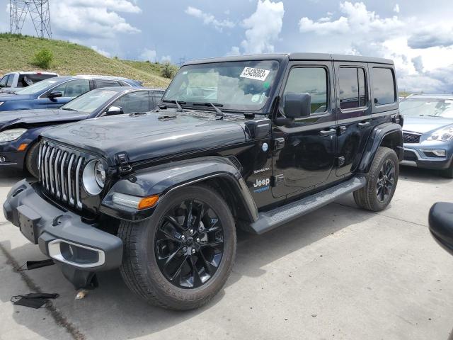 1C4JJXP65MW699018 - 2021 JEEP WRANGLER U SAHARA 4XE BLACK photo 1