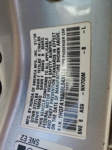 1HGFA16806L043174 - 2006 HONDA CIVIC EX Gümüş foto 13