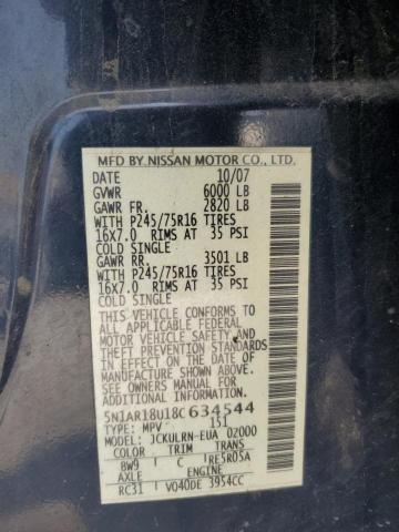 5N1AR18U18C634544 - 2008 NISSAN PATHFINDER S BLUE photo 13