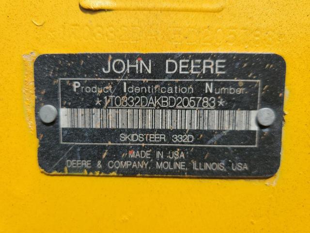 1T0332DAKBD205783 - 2014 JOHN DEERE SKIDSTEER YELLOW photo 10