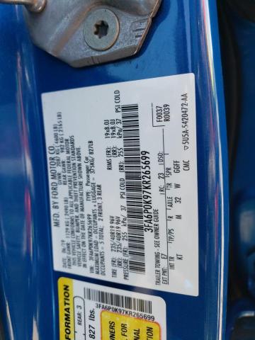 3FA6P0K97KR265699 - 2019 FORD FUSION TITANIUM BLUE photo 13