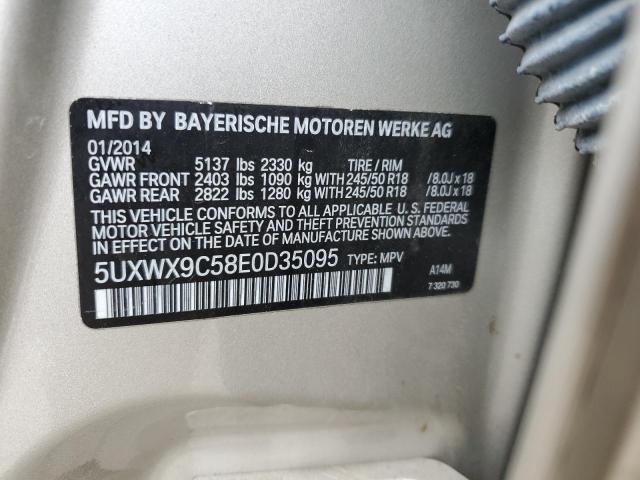 5UXWX9C58E0D35095 - 2014 BMW X3 XDRIVE28I SILVER photo 13