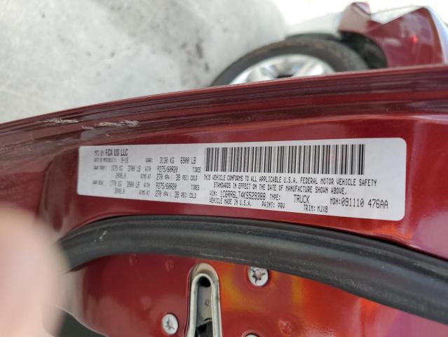 1C6RR6LT4KS529388 - 2019 RAM 1500 CLASS SLT 勃艮第红 照片 12