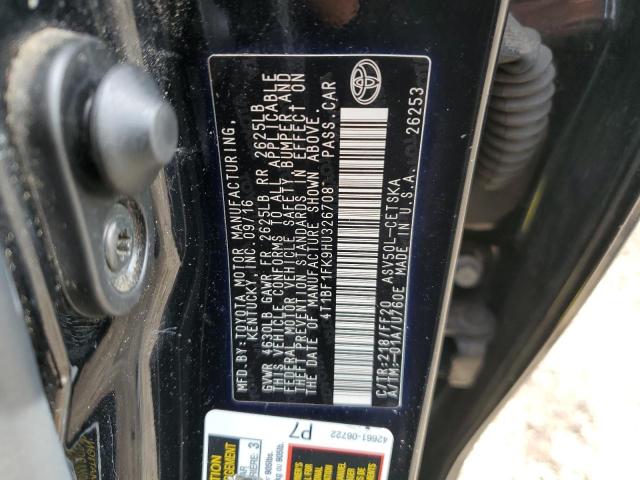 4T1BF1FK9HU326708 - 2017 TOYOTA CAMRY LE BLACK photo 12