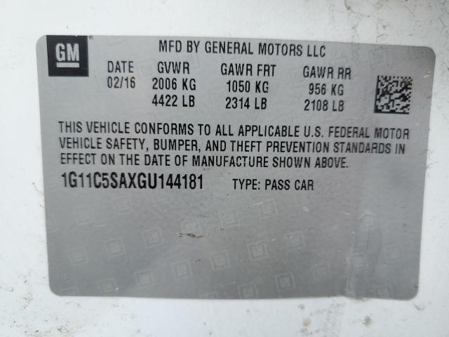 1G11C5SAXGU144181 - 2016 CHEVROLET MALIBU LIM LT 白色 照片 12