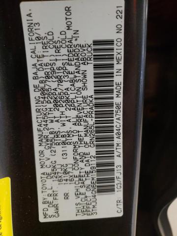 3TMJU4GN6EM159112 - 2014 TOYOTA TACOMA DOUBLE CAB PRERUNNER GRAY photo 12