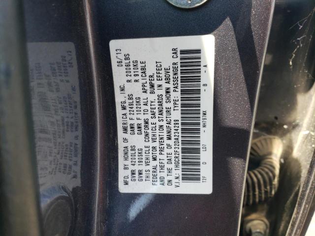 1HGCR2F32DA234299 - 2013 HONDA ACCORD LX GRAY photo 13