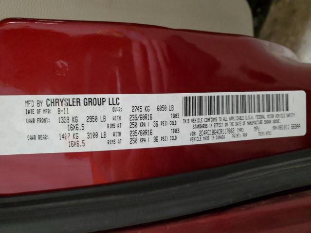 2C4RC1BG4CR117802 - 2012 CHRYSLER TOWN & COU TOURING 红色 照片 13