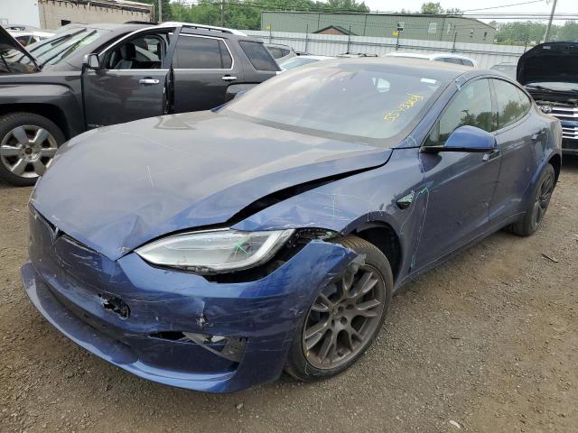 5YJSA1E5XMF430089 - 2021 TESLA MODEL S BLUE photo 1