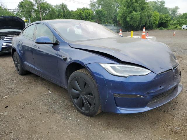 5YJSA1E5XMF430089 - 2021 TESLA MODEL S BLUE photo 4