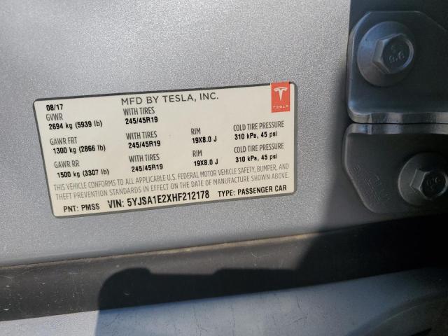 5YJSA1E2XHF212178 - 2017 TESLA MODEL S Սպիտակ լուսանկար 13