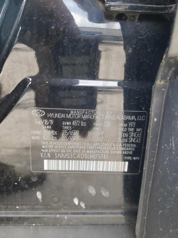 5NMS3CAD5LH175741 - 2020 HYUNDAI SANTA FE SEL BLACK photo 13