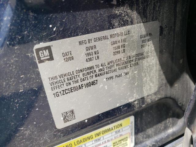 1G1ZC5E08AF180467 - 2010 CHEVROLET MALIBU 1LT BLUE photo 10