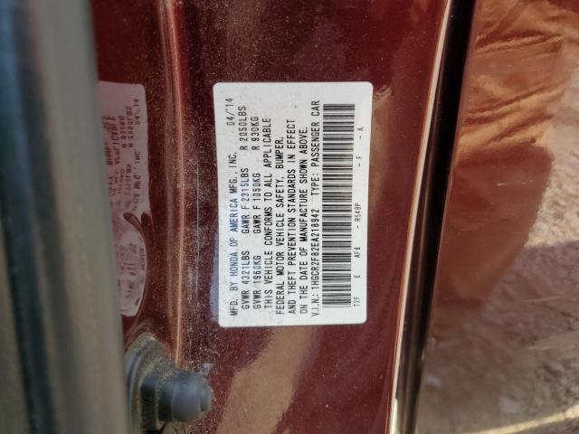 1HGCR2F82EA218942 - 2014 HONDA ACCORD EXL MAROON photo 12