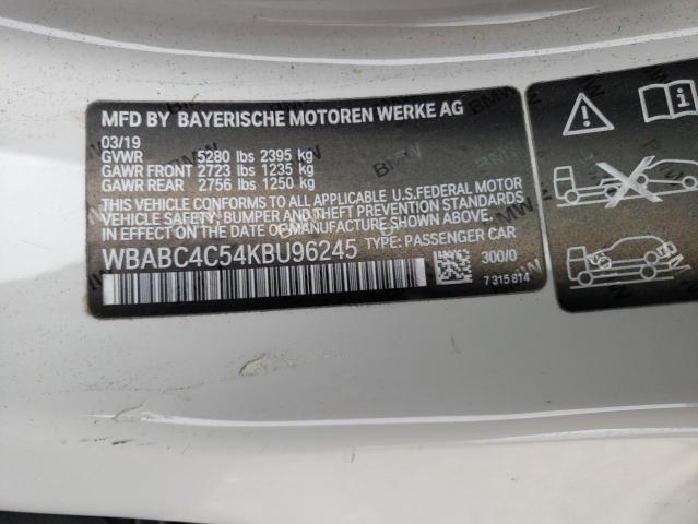 WBABC4C54KBU96245 - 2019 BMW M850XI WHITE photo 13